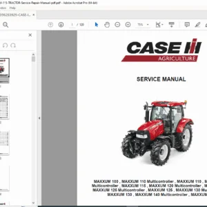 Case IH Maxxum 115 Tractor Service Repair Manual (Maxxum 100–140) PDF
