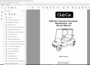 Club Car Precedent Gasoline Service Manual 2009–2011 (PDF)