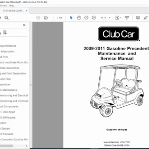 Club Car Precedent Gasoline Service Manual 2009–2011 (PDF)