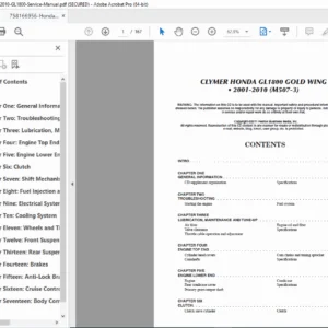 Clymer Honda GL1800 Gold Wing Service Manual & Supplement 2001-2010 (PDF)