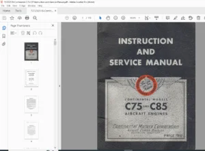 Continental C75 & C85 Aircraft Engine Service Manual & Parts List (1946) PDF