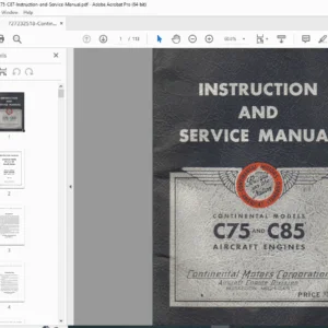 Continental C75 & C85 Aircraft Engine Service Manual & Parts List (1946) PDF