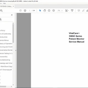 Criticare VitalCare 506N3 Patient Monitor Service Manual - PDF