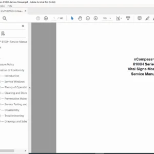 Criticare nCompass 8100H Vital Signs Monitor Service Manual – PDF