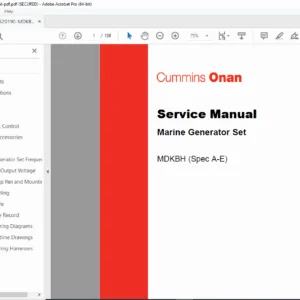 Cummins Onan MDKBH Marine Generator Service Manual (Spec A-E) – PDF