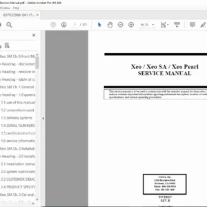 Cutera Xeo / Xeo SA / Xeo Pearl Service Manual PDF (D0117 Rev B)