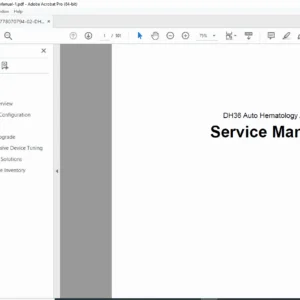 DH36 Auto Hematology Analyzer Service Manual – PDF Download