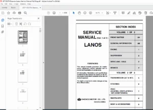 Daewoo Lanos Factory Service & Repair Manual (SOHC & DOHC Engines) - PDF