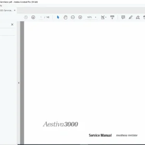 Datex-Ohmeda Aestiva 3000 Anesthesia Ventilator Service Manual Repair PDF
