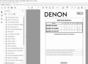 Denon AVR-E300 / AVR-X1000 / AVR-X1010 Service Manual PDF
