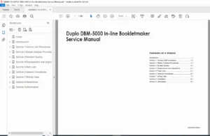 Duplo DBM-5000 In-line Bookletmaker Service Manual (PDF)