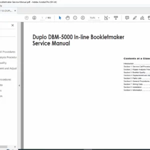 Duplo DBM-5000 In-line Bookletmaker Service Manual (PDF)