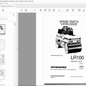 Dynapac LR100 Vibratory Roller Spare Parts Catalogue Manual PDF Download