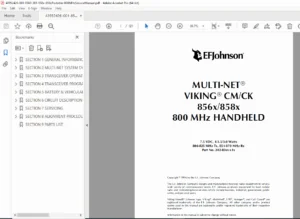 E.F. Johnson Multi-Net 8560–8568 & 8585–8588 Portable Radio Service Manual PDF