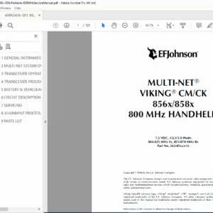 E.F. Johnson Multi-Net 8560–8568 & 8585–8588 Portable Radio Service Manual PDF