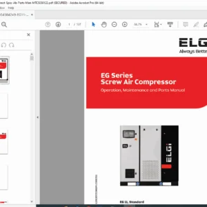 ELGI EG Series 11-125 HP Electric Screw Air Compressor Parts Service Manual PDF