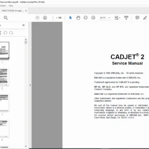 ENCAD CADJET 2 Color Inkjet Plotter Service Manual PDF