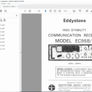 Eddystone EC958/7 Communication Receiver Service Manual PDF (1974)