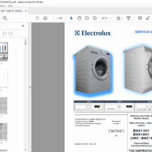 Electrolux EWX11831/EWX14931 Washer & Washer-Dryer Service Manual (PDF)