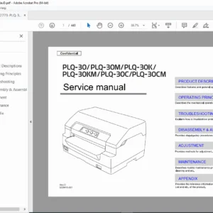 Epson PLQ-30 Service Manual – Repair, Adjustment & Parts PDF