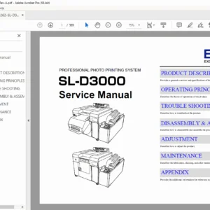 Epson SureLab SL-D3000 Professional Photo Printer Service Manual – PDF