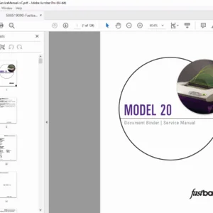 Fastback Model 20 Document Binder Service Manual PDF (FB20 Rev-C)