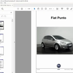 Fiat Grande Punto Technical Service Training Manual (Engines, Specs) PDF