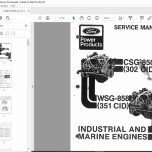 Ford 302 & 351 CID Industrial & Marine Engine Service Manual PDF
