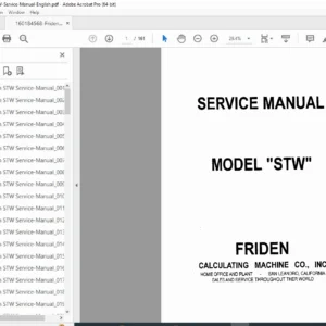 Friden STW Mechanical Calculator Service Manual — PDF Download