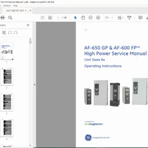 GE AF-600 FP & AF-650 GP High Power Drive Service Manual (Unit Size 6x) PDF