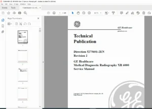 GE XR-6000 Gen 2 Digital X-Ray Service Manual PDF