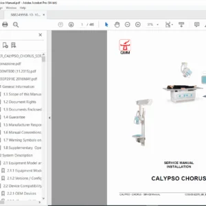 GMM Calypso Chorus X-Ray Ceiling Suspension Service Manual PDF