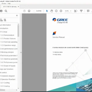 GREE A Series Modular Air-Cooled Chiller Service Manual – PDF