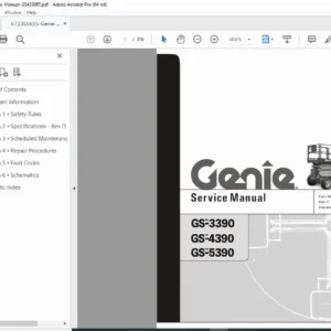 Genie GS-3390, GS-4390, GS-5390 Scissor Lift Service Manual PDF