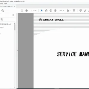 Great Wall GW491QE Engine Service Repair Manual – PDF