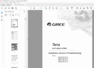 Gree Terra Ductless Heat Pump Installation Service & Troubleshooting Manual PDF