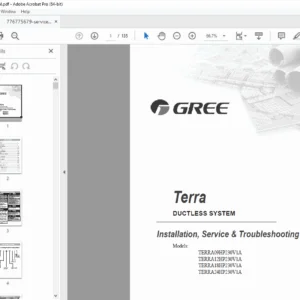 Gree Terra Ductless Heat Pump Installation Service & Troubleshooting Manual PDF