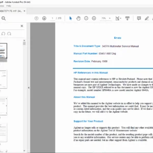 HP 3457A Digital Multimeter Service Manual (Edition 3) PDF