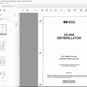 HP 43130A Defibrillator Service Manual (5th Edition) + Schematics PDF