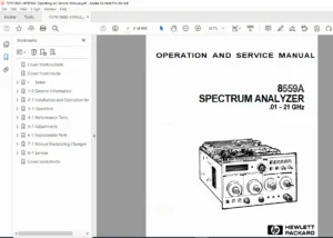 HP 8559A 0.01-21 GHz Spectrum Analyzer Operating & Service Manual PDF