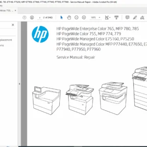 HP PageWide Enterprise Color 765, MFP 780/785, E77650/60 Service Manual PDF