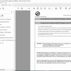 Haas HL Series Lathe Service Manual 96-8710 (June 1998) PDF