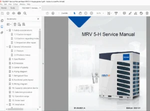 Haier MRV 5-H VRF Outdoor Unit Service Manual (2021) PDF