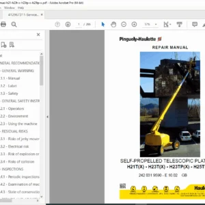 Haulotte H21T H23T H23TP H25TP Telescopic Boom Lift Service Repair Manual PDF