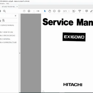 Hitachi EX1600WD Hydraulic Excavator Service Manual (Specs + Index, PDF)