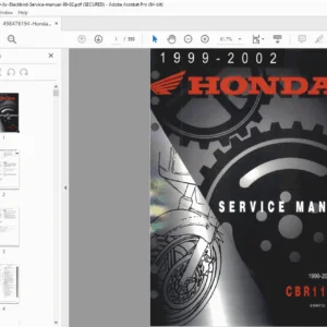 Honda CBR1100XX Blackbird Service Manual 1999–2002 (PDF)