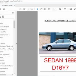 Honda Civic 1999 Factory Service Repair Manual – PDF Download