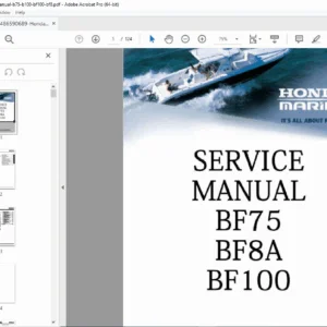 Honda Marine BF7.5 BF8A BF100 Outboard Service Manual – Repair PDF