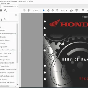 Honda TRX500FA Rubicon 500 Service Manual (2001–2003) – PDF