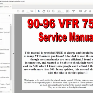 Honda VFR750F RC36 1990–1997 Factory Service Repair Manual (PDF)